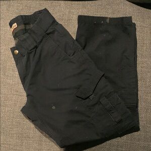 Black Cargo Pants with Sturdy Material and Full Length